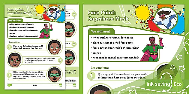 Super Warrior Face Paint Guide - 3 Step Superhero Guide