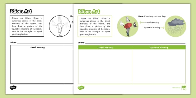 Draw An Idiom Template (teacher made) - Twinkl