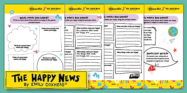 FREE! - What makes you happy? Writing Frames (teacher made)