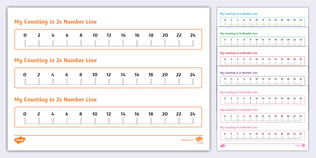 Colourful Counting in 2s Number Lines (teacher made)