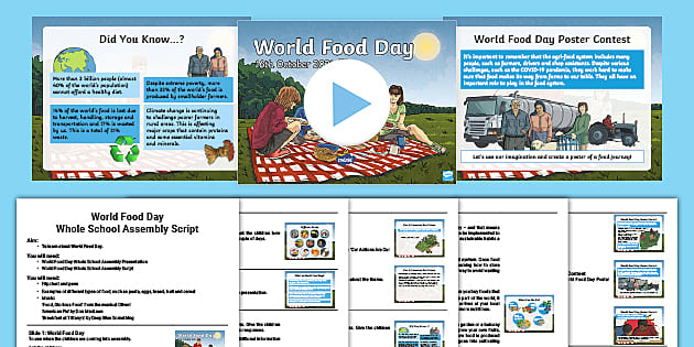 KS2 World Food Day Assembly Pack - UN World Food Day