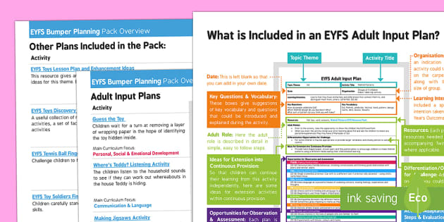 Free Eyfs Toys Bumper Planning Pack Overview Twinkl 8270