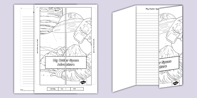 Outer Space Adventure Folding Writing Template Twinkl Outer Space Adventure Folding Writing Template Twinkl