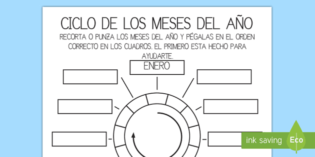 Aprendendo o calendário, Meses do ano