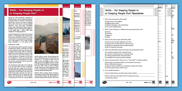 Walls that Define us - Reading Comprehension with Structured Question Types