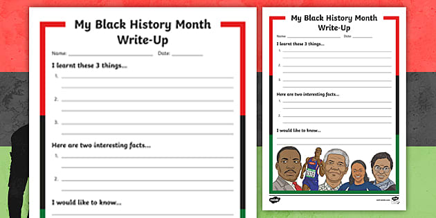 black history month assignments for middle school