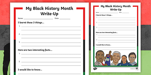 Black History Month Activity Sheets Writing Twinkl CA