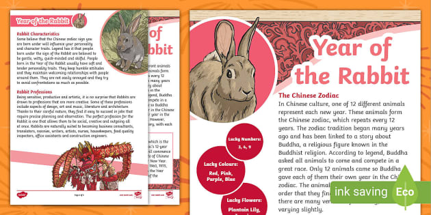 Year of the Rabbit Fact File | Twinkl (Hecho por educadores)