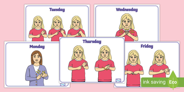 Auslan Days Of The Week Posters (teacher Made) - Twinkl