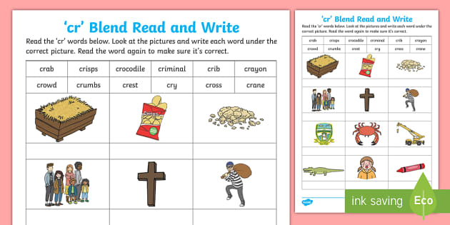 Phonics 'cr' sound | Phonics Worksheet | Primary Resources - Words That Start With Cr And End With T
