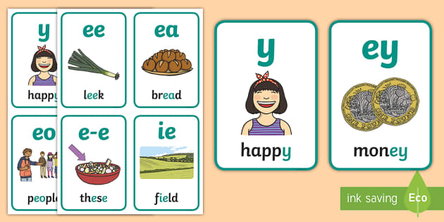 My ee Sound Family Flashcards (Hecho por educadores)
