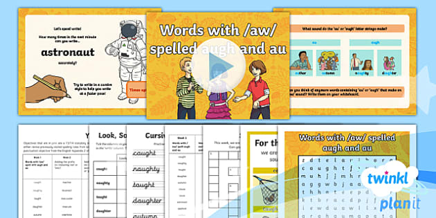 Au and Augh Words Phonics Spelling Pack - Twinkl