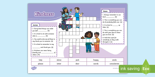 Kindness Crossword Clue World Kindness Day Twinkl KS1