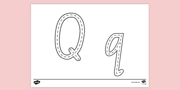 free printable letter q colouring sheet teacher made