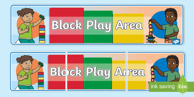 Block Play Area Display Banner - EYFS (teacher made)