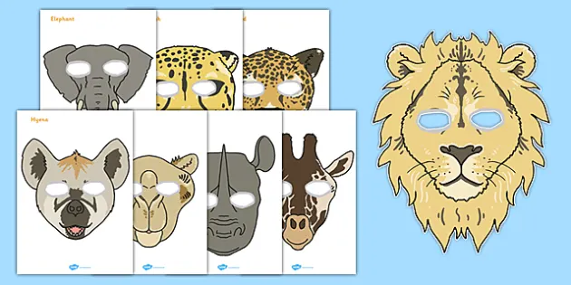 Safari Animals Role-Play Masks - Teaching Resource - Twinkl