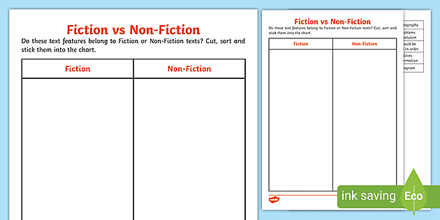 Fiction and Non-Fiction Worksheets PDF | Primary Resource