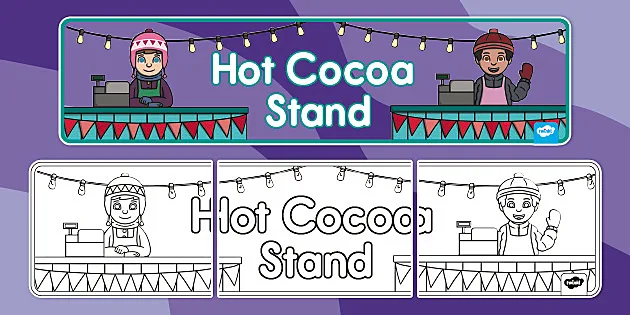 Hot Chocolate Stand Dramatic Play Printables | Pretend Play Pack, Hot Cocoa