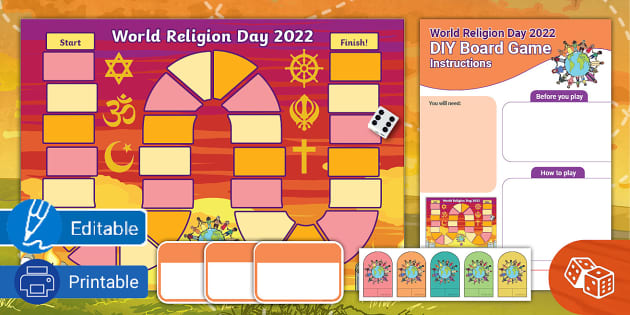 Editable Martin Luther King DIY Board Game Templates for KS1