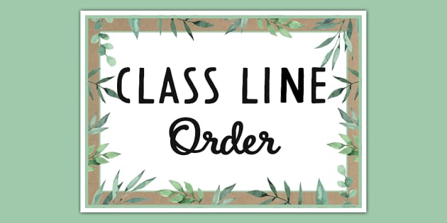 Muted Botanical Themed Class Line Order Display Poster