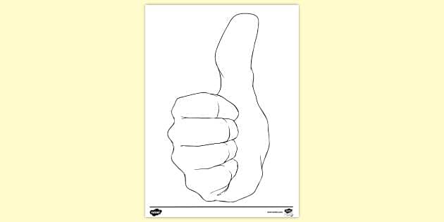 thumb coloring pages