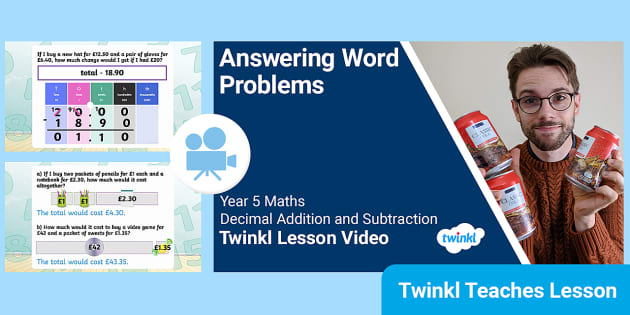 👉 Year 5 (Ages 9-10) Decimal Word Problems: Video Lesson 4