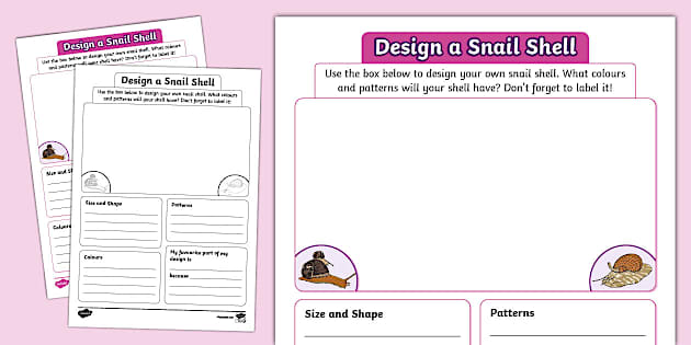 Design a Snail Shell Worksheet (teacher made) - Twinkl