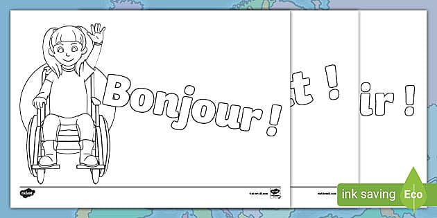 French Greetings Colouring Activity Sheets (teacher made)