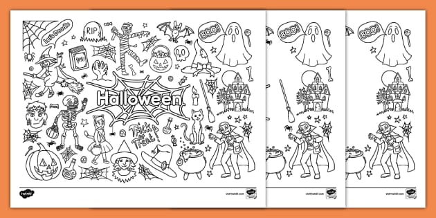 Lets Doodle Spooky Halloween Coloring Pages