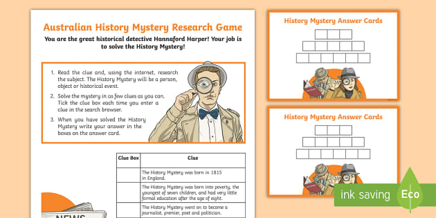 Sir Henry Parkes History Mystery Research Game - AC9HS6K01