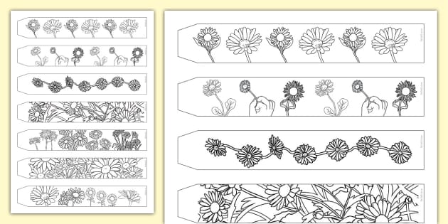 Daisy Colouring Paper Chains (professor feito) - Twinkl