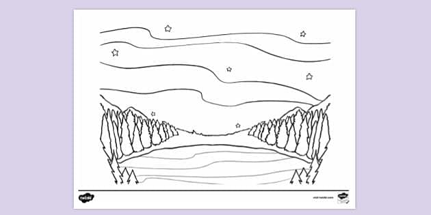 Personal And Commercial Use 5 Northern Lights Printable Coloring Pages 