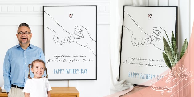Kid's happy fathers day drawing and color pencils over white Stock Photo -  Alamy