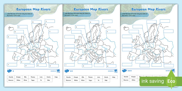 map of europe rivers