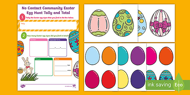 No Contact Community Easter Egg Hunt Signs (teacher made)