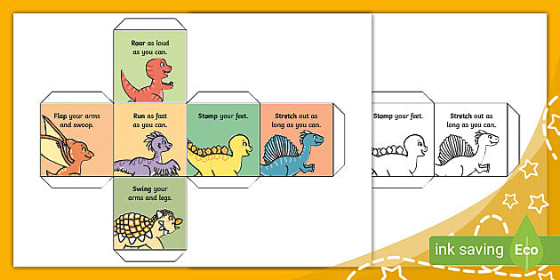 Free Printable Roll the Dinosaur Game - Play Party Plan