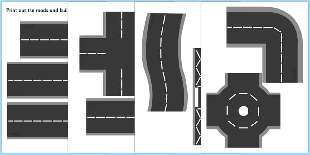 Printable Roads - road, transport, classroom display, role play