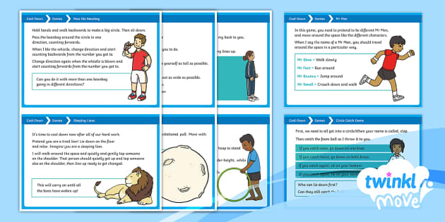 👉 KS1 Cool-Down Cards Set 1 - KS1 PE Lesson - Twinkl