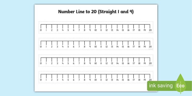 👉 Number Line to 20 (straight 1 and 9) - Maths Resources