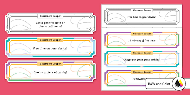 Classroom Reward Coupons (teacher made) - Twinkl
