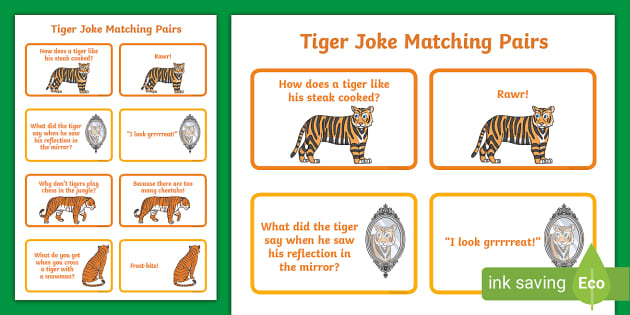 Tiger Joke Matching Pairs (Hecho por educadores) - Twinkl