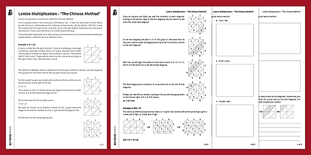 lattice multiplication the chinese method ks3 maths