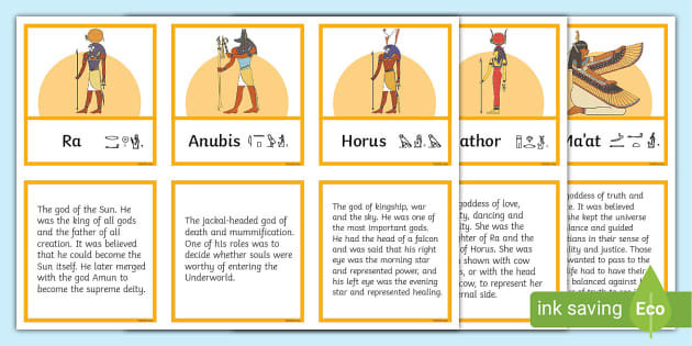 Egyptian Gods Matching Cards teacher Made Twinkl