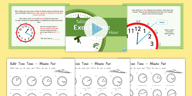 telling-the-time-exact-minutes-past-differentiated-lesson-activity-pack