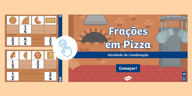 Frações de pizza - Jogo de correspondência de cartas