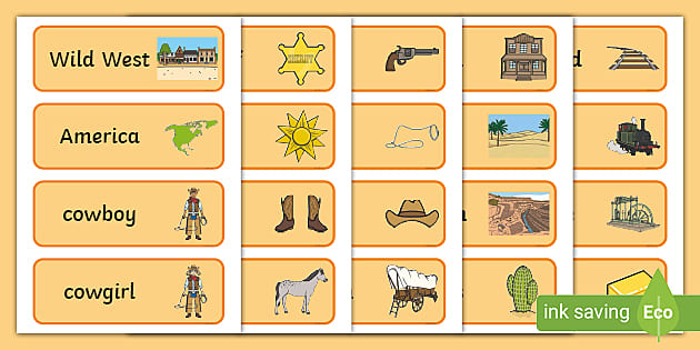 Wild West Word Cards (صُمم من قبل مُختصّين)