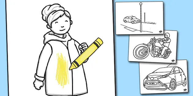 Road Safety Pictures for Kids to Colour | primary resources
