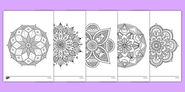 Download Mandala Themed Mindfulness Coloring Sheets Teacher Made