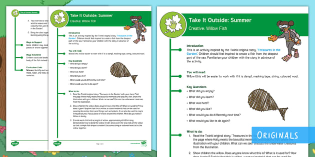 KS1 Take It Outside: Summer Willow Fish Activity - Twinkl