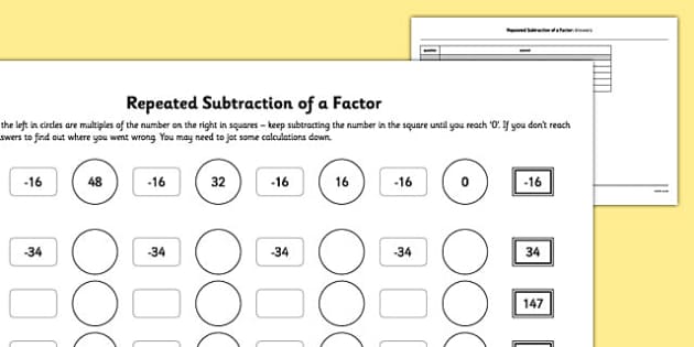 Repeated Subtraction Worksheets teacher Made Twinkl
